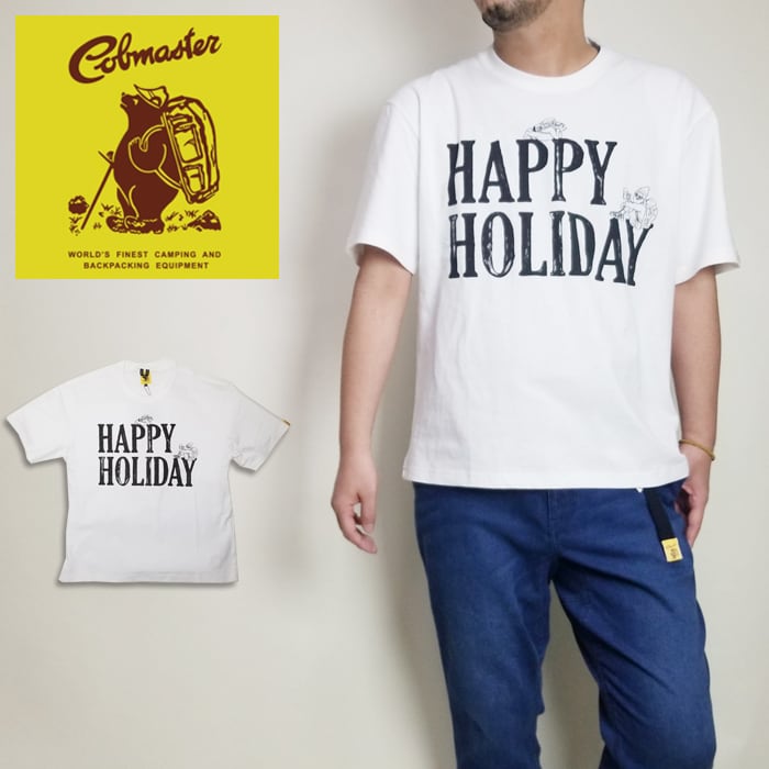 Cobmaster コブマスター Tシャツ 半袖 アウトドア メンズ キャンプ イギリス HAPPY HOLIDAY