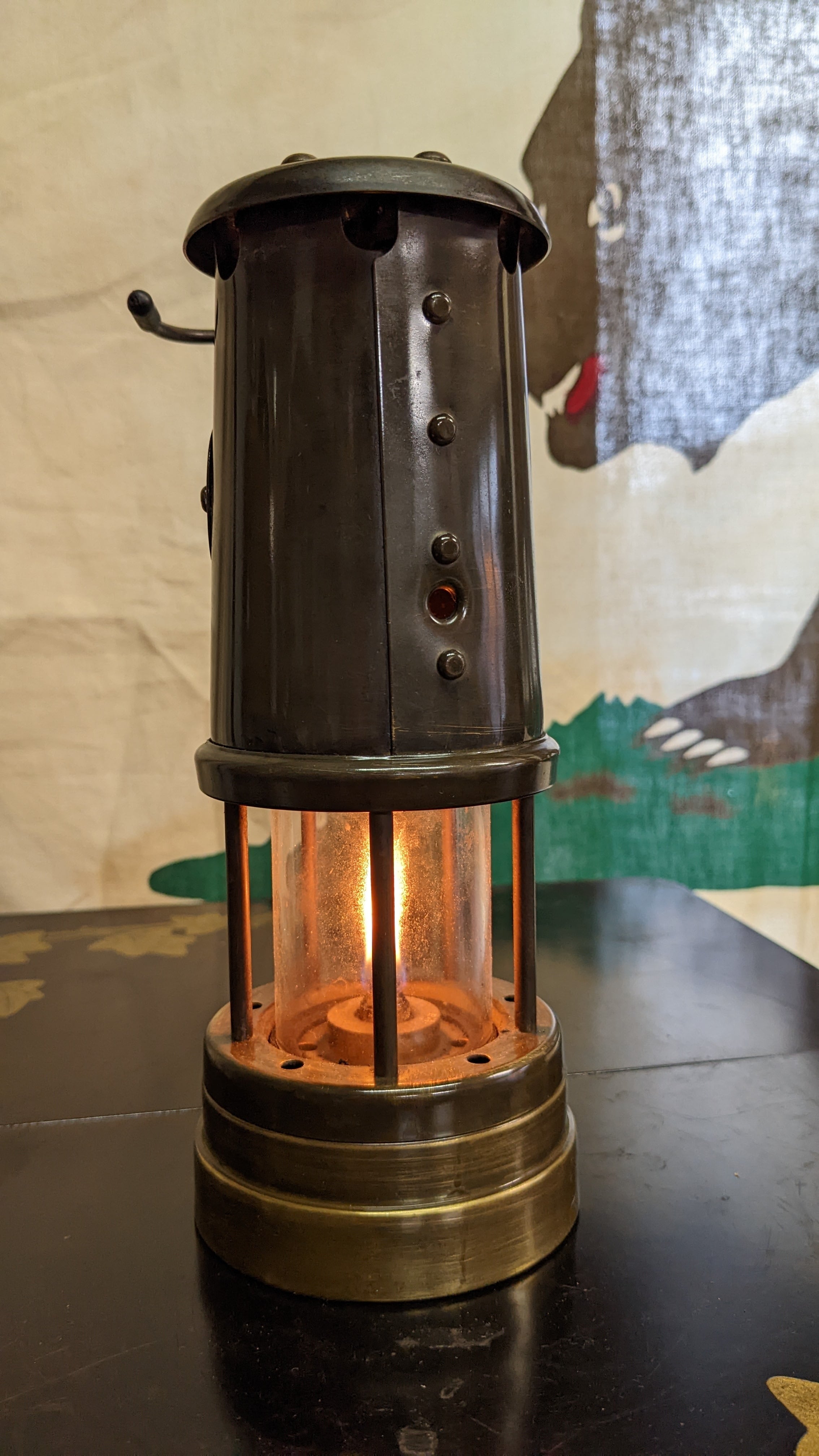 Vintage BRITISH COAL MINING Oil Lantern Lamp WALES U.K Vintage BRITISH COAL MINING Oil Lantern Lamp WALES U.K