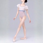 クロップライン 小花レース スリーブレオタード スカートセット L1333