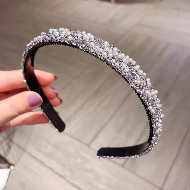 Crystal Pearl Slim Headband