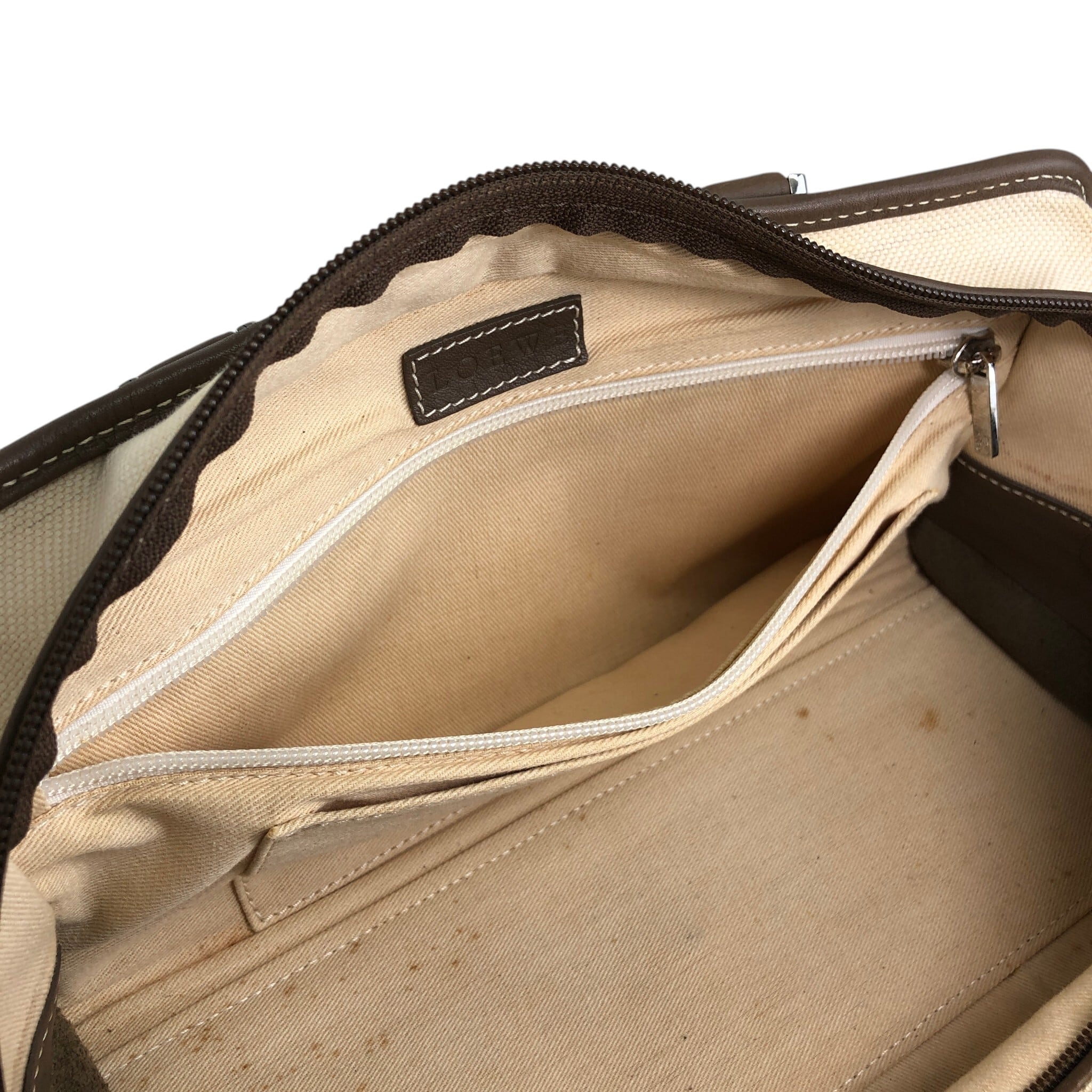 LOEWE ロエベ アマソナ ハンドバッグ ベージュ アナグラム キャンバス