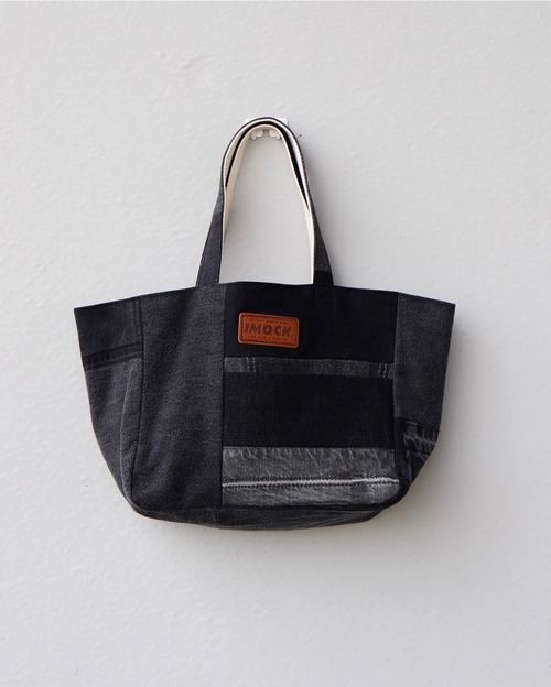 IMOCK-KOBE ZAC- DENIM PATCHWORK TOTE MEDDIUM  BLACK