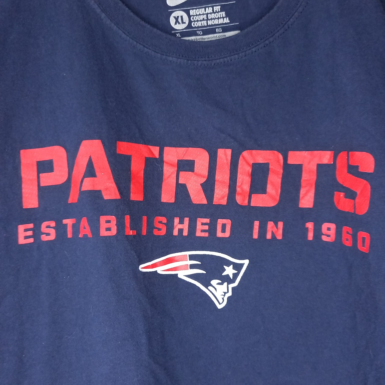 ナイキ　フットボール　Tシャツ　半袖　ゲームシャツ　NFL　ペイトリオッツ