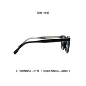 TURF PROJECT 日本製偏光レンズ搭載サングラス［人気のボスリントン］運を呼ぶ和柄デザイン付き  UV100％カット/UV400    ケース付き　形：ボスリントン　色：ブラック　レンズ：ライトブルー　/ TPPF-58284-col.1 BK