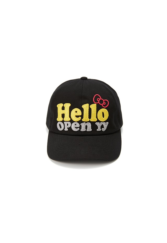[6/7 DELIVERY] [OPEN YY] HELLO KITTY X YY HELLO BALL CAP, BLACK 正規品 韓国ブランド 韓国通販 韓国代行 韓国ファッション オープン ワイワイ 日本 店舗