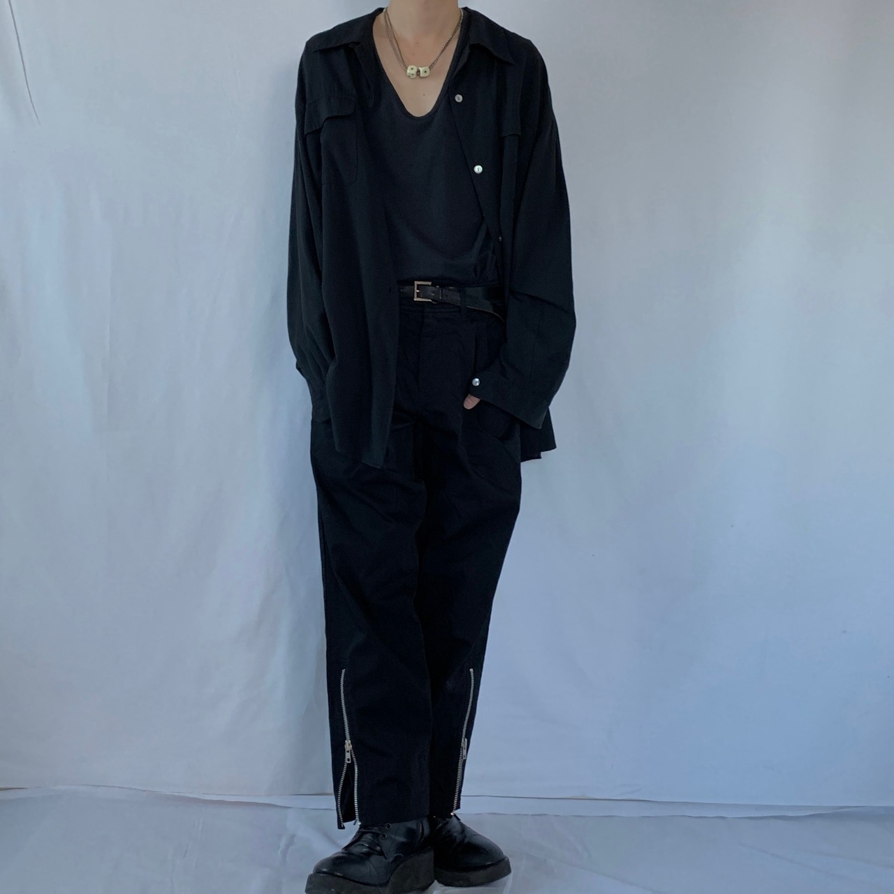 BLACK COMME des GARCONS 】コムデギャルソン サイドZIPパンツ 