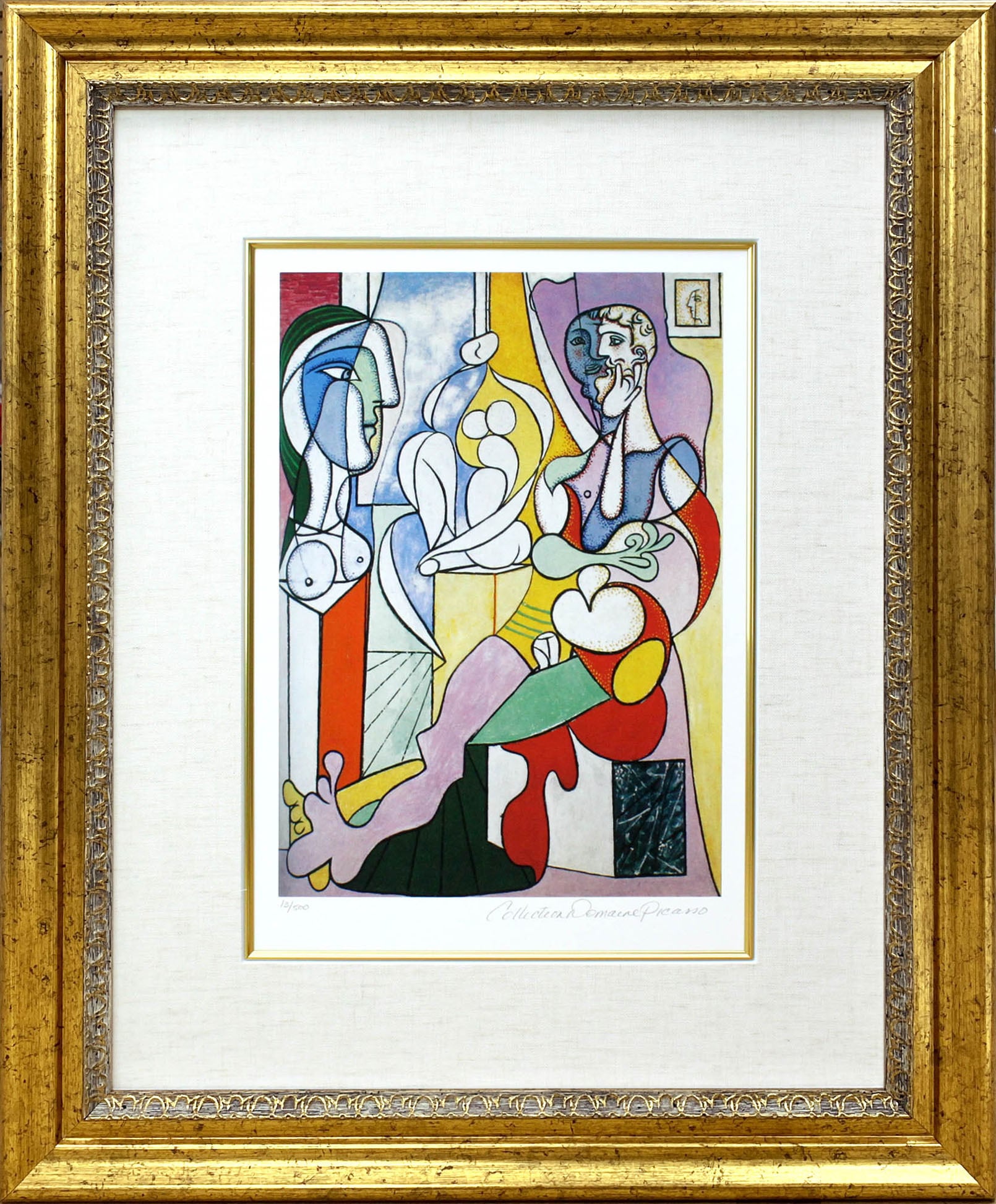 パブロ ピカソ「彫刻家」額縁4色選択可能 作品証明書 展示用フック 限定500部エディション付複製画ジークレ