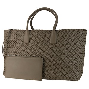 New BOTTEGA VENETA ボッテガヴェネタ トートバッグ ラージ カバ 608811 イントレチャート カーフレザー ブラウン ハンドバッグ 新品