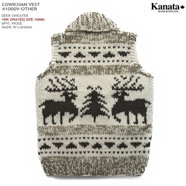 カウチンセーター｜ベスト｜カナタ（KANATA）｜カナダ製｜KA41000-VEST
