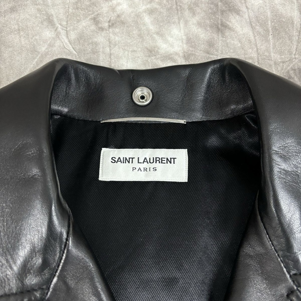 JPタグ】SAINT LAURENT PARIS/サンローラン 羊革 ダブルライダース 
