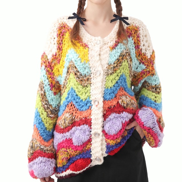 Multi Zigzag Popcorn Knit　S0154