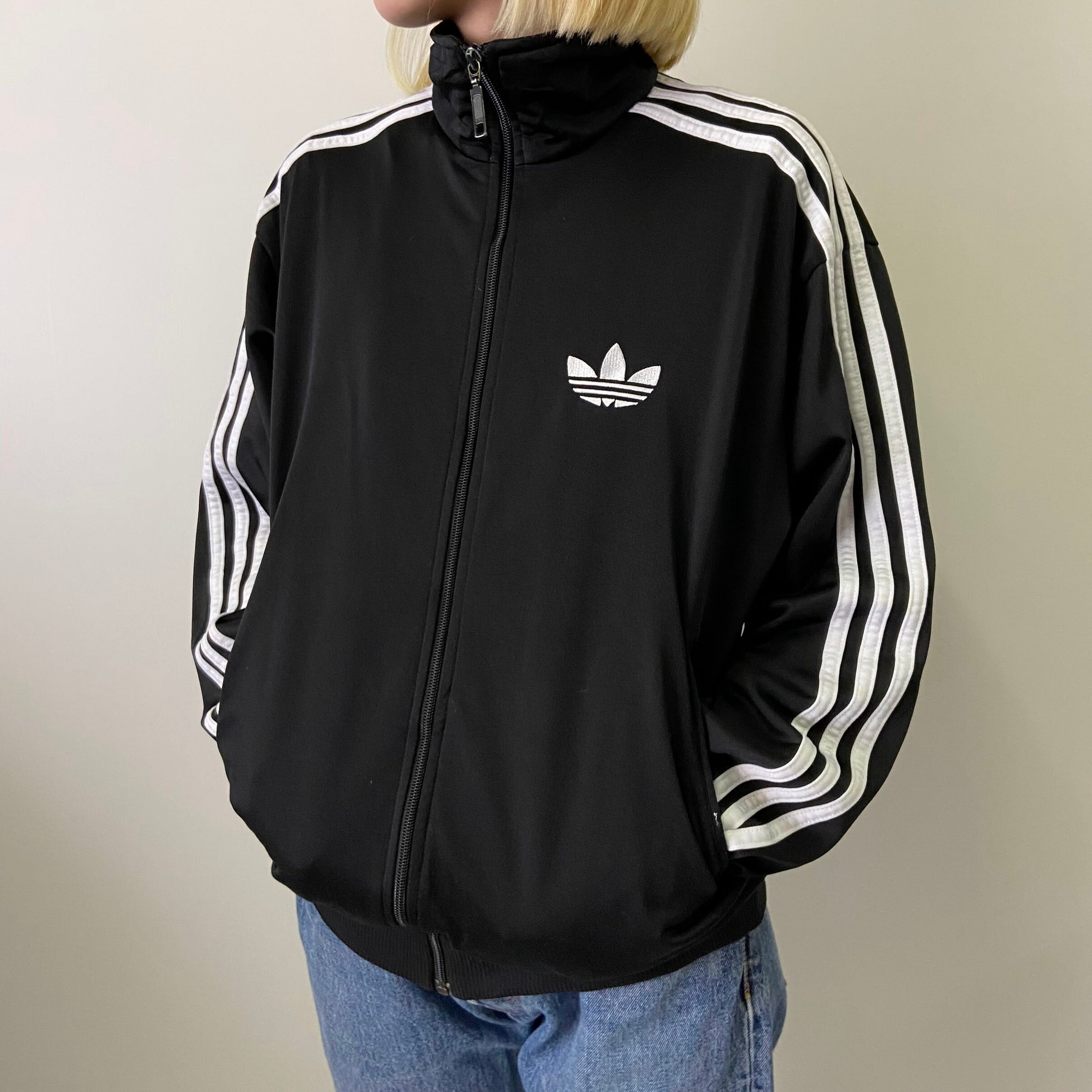adidas アディダス トレフォイル ワンポイントロゴ刺? 袖ライン 