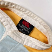 CANTERBURY カンタベリー ボーダー柄 半袖 ラガーシャツ サイズ M /メンズ/日本製/イエロー×水色/ラグビー