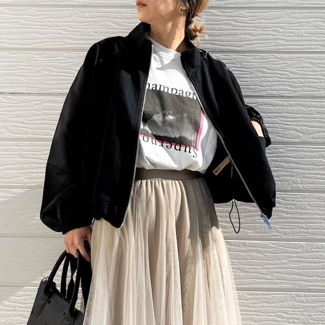 【WEB限定アイテム】サテンドッキングドロストブルゾン