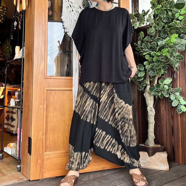 タイダイブラックアラジンパンツ