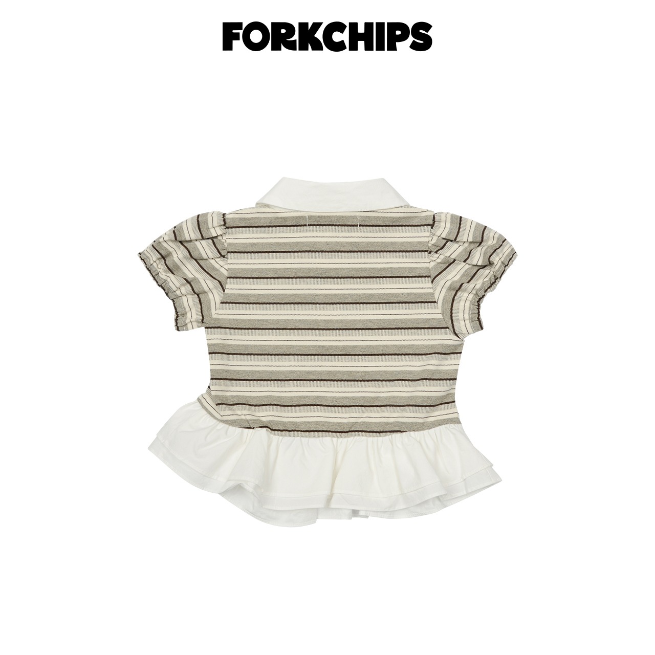 [FORKCHIPS] Eve Frill Collar T-shirt (JS/JM/JL/JXL) / [포크칩스] 이브프릴카라티 (JS/JM/JL/JXL)
