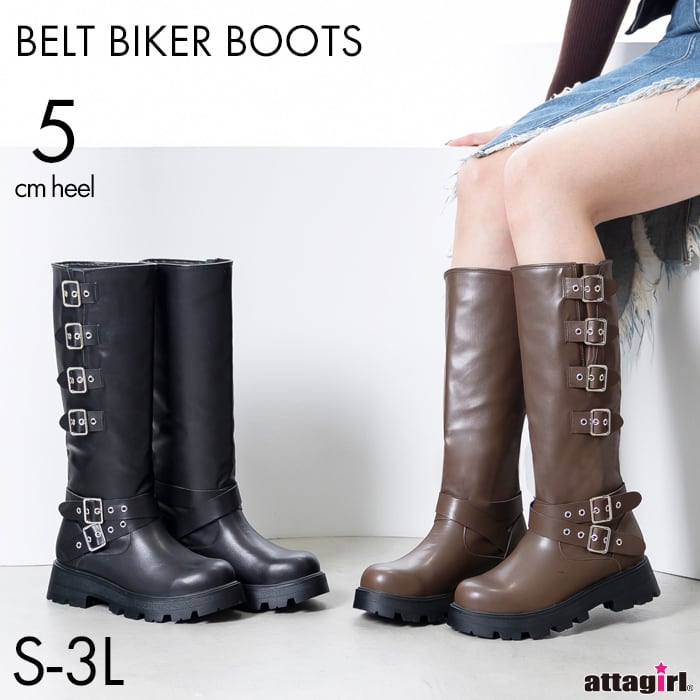 ベルトデザインバイカーブーツ(313-1646)[510A] | attagirl