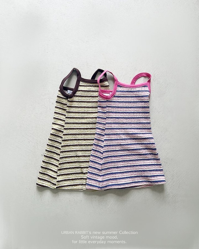 【取寄】urban rabbit｜bubble stripe dress｜バブルボーダーワンピース｜XS-JM｜kids&jr｜26 summer 2nd