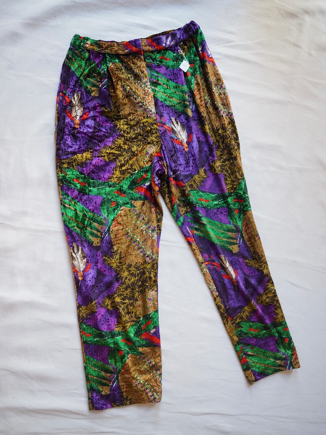 Vintage Hanae Mori Abstract Pattern Tapered Pants