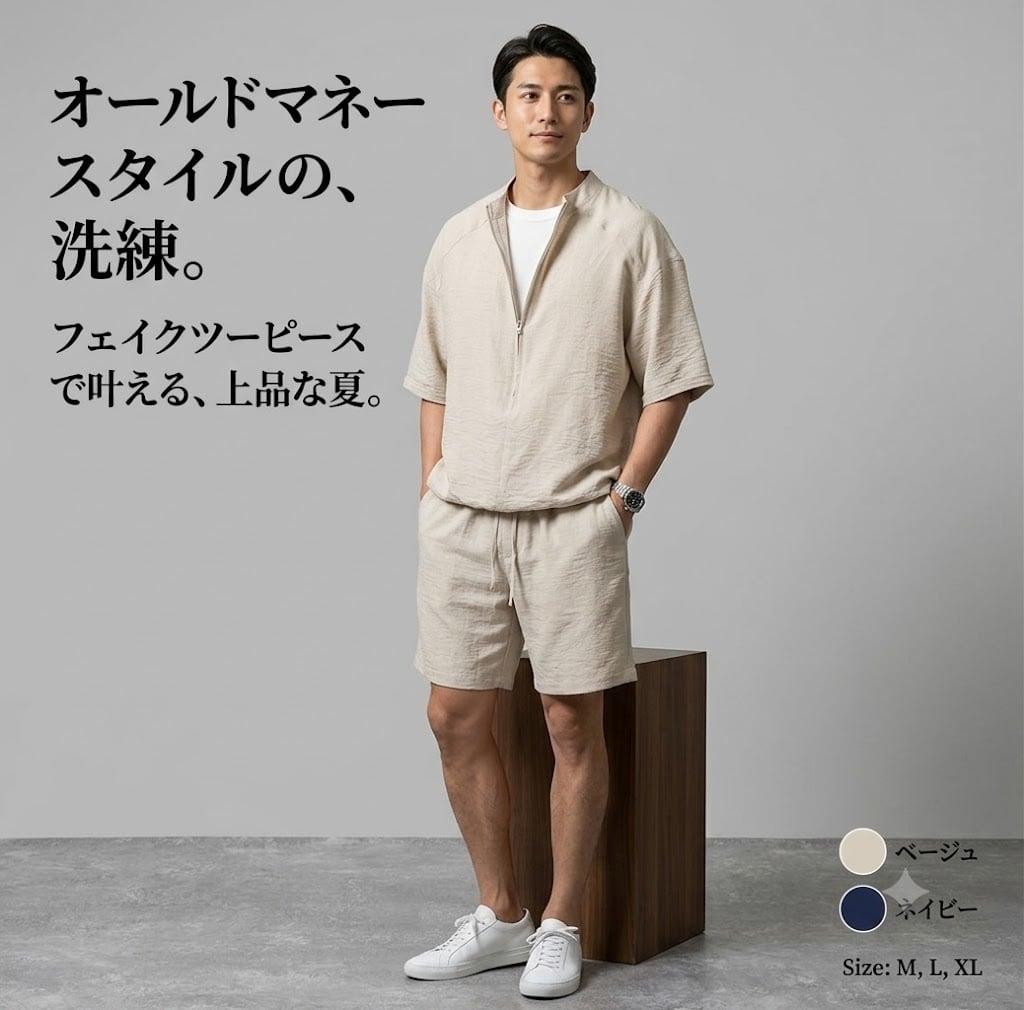 ストライプ シャツ セットアップ メンズ 春夏 2点セット 上下セット