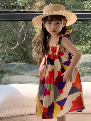 カラフルノースリーブワンピース