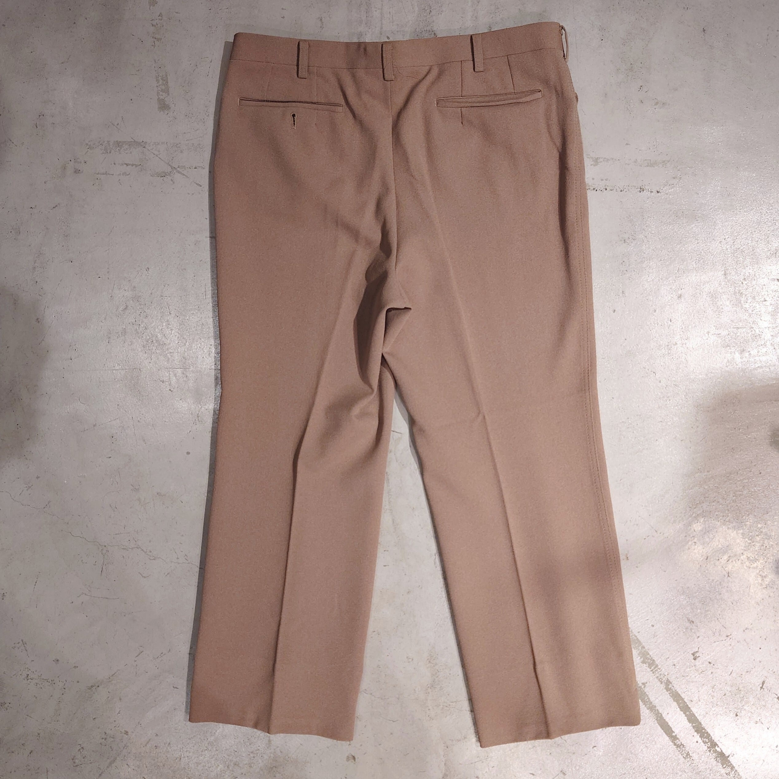 サ*ん様 50sベージュ レーヨンスラックス TALONジッパー Kroydon- JPN MADE TALON ZIP SLACKS JERSEY PT BEIGE | eeff.
