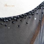 ダンス 衣装 トップス レオタード ブラック系 チャコット Chacott 黒 ベルト 新体操 社交ダンス フィギュアスケート ラインストーン キラキラ レース 花柄 メッシュ生地 上品 セット 長袖 透け感 ダンス衣装 ステージ イベント 競技 競技用