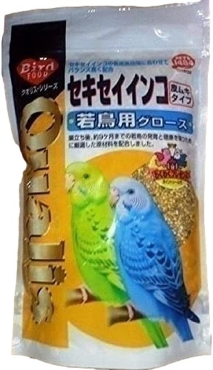 【人気】（まとめ買い）クオリス セキセイインコ 若鳥用 (皮ムキタイプ) 400g 鳥用フード 【×10】