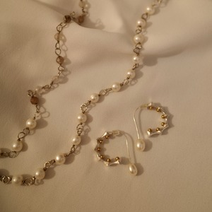 Quartz&pearl necklace