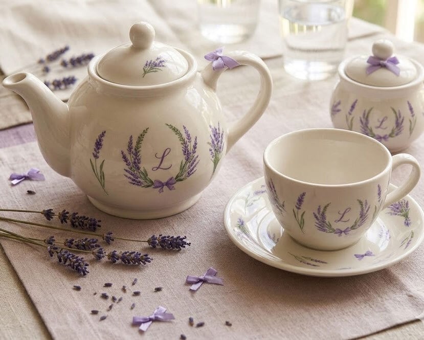 白磁用水彩ClearLavenderWreash ラベンダーリース転写紙 A4サイズ