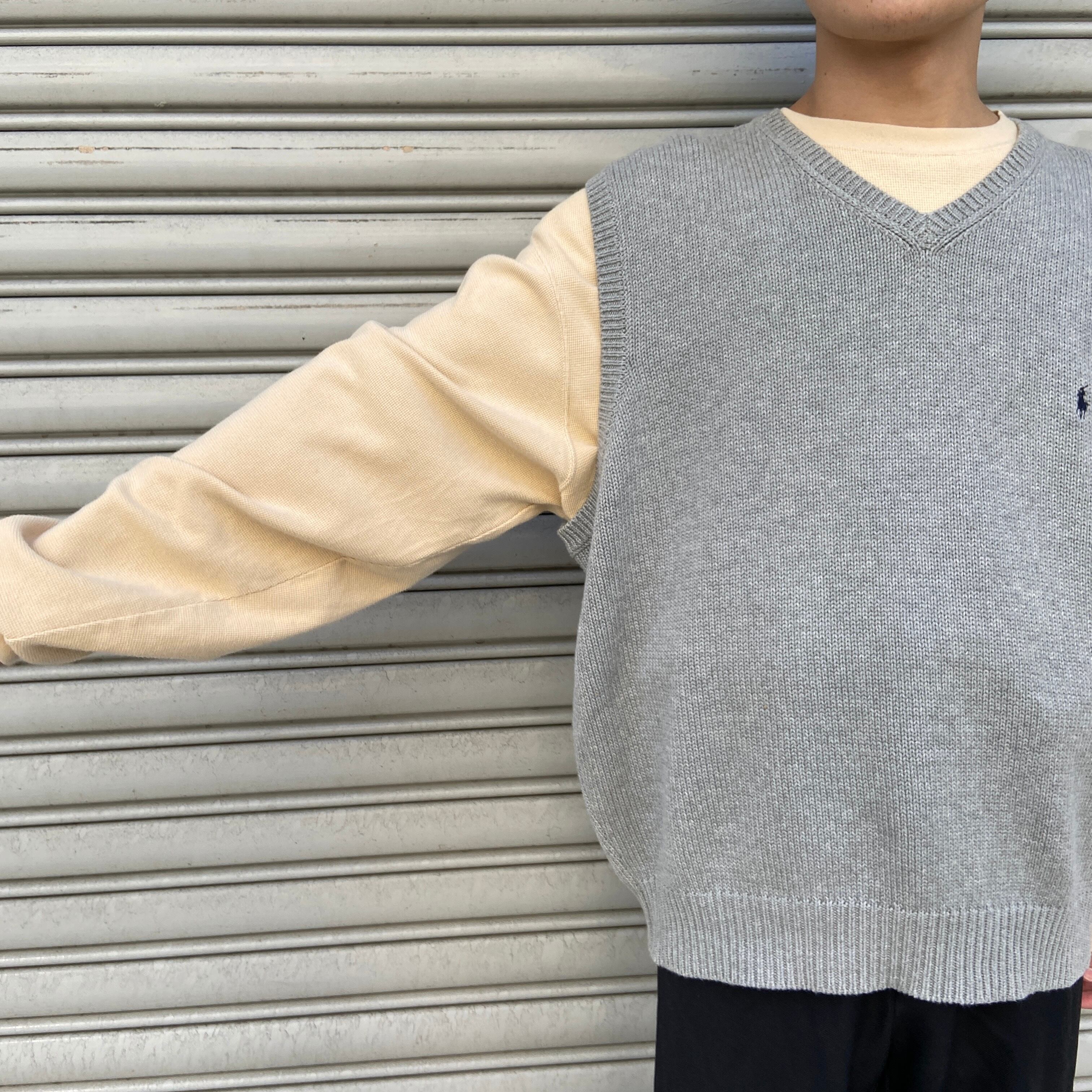 送料無料』Ralph Lauren ポニーワンポイント コットンニットベスト