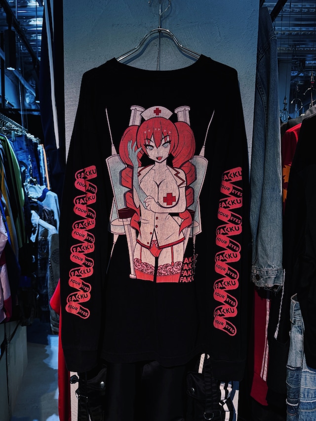 【D4C】"FAKKU" sexy character print design long sleeve T shirt