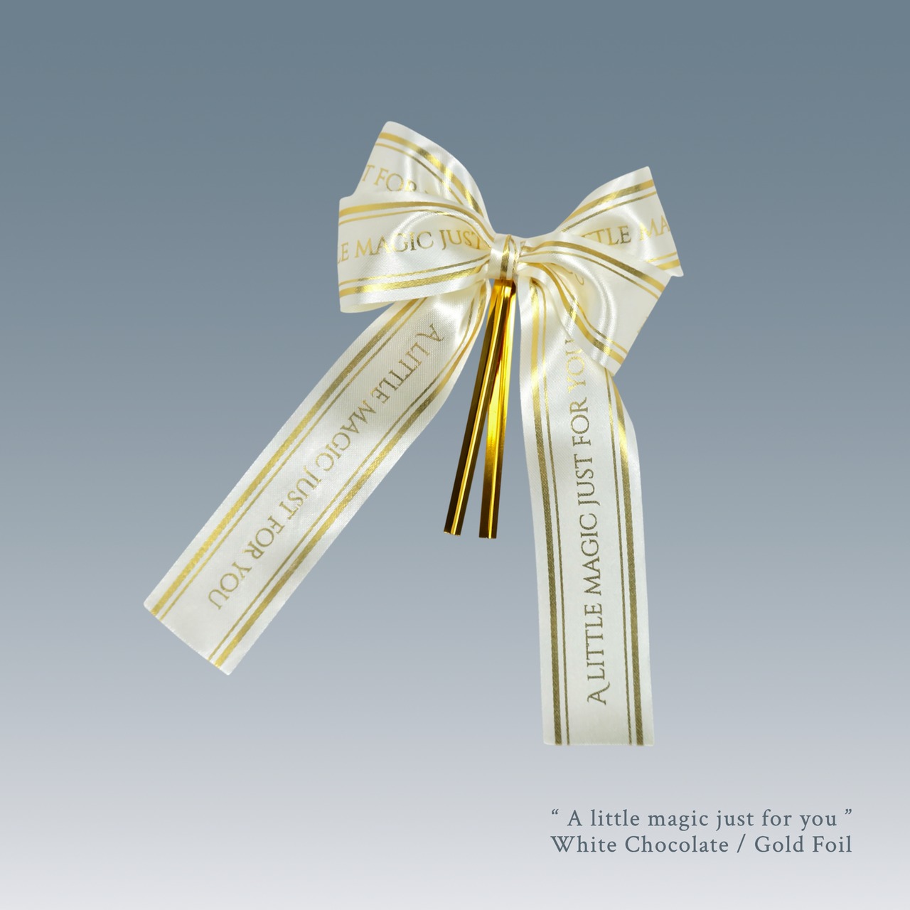 ギフトリボン Little Magic   White Chocolate/Gold Foil