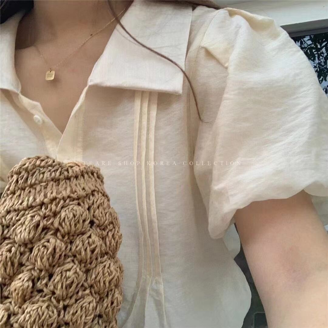 パフスリーブ半袖ブラウス　AJ2205-719