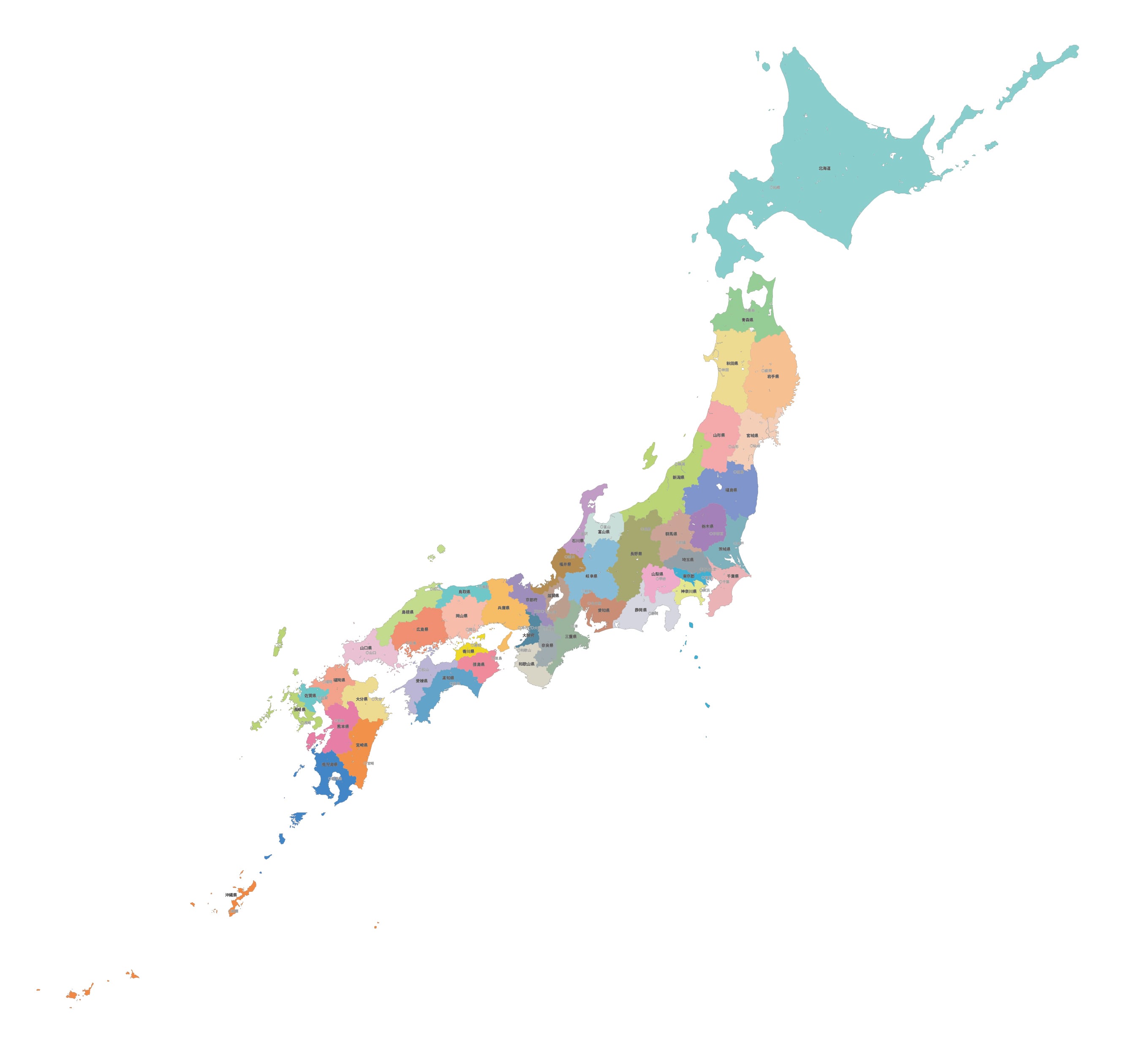 細密日本地図 ベクターデータ_フルパッケージVer. | LIFE SIZE STORE