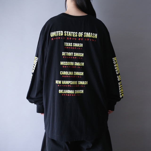 "ヒロアカ×オールマイト"  360 printed super over silhouette l/s tee