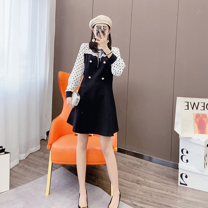 スタイル水玉スカート ロングスプリング 大きめサイズ 春物 ミックスインファッション61099891847