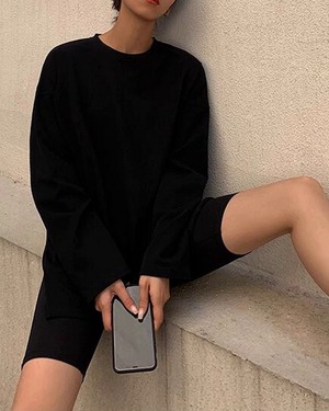 シンプルラウンドネックTシャツ 2color A0540