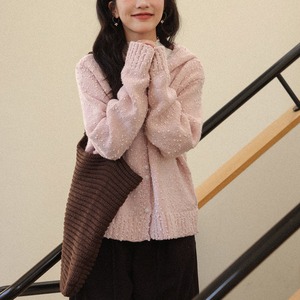 hooded knit cardigan　J00402