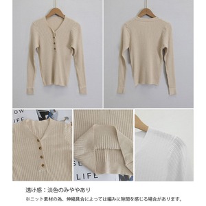 リブニット 長袖 レディース 秋冬 韓国 トップス ハーフボタン シンプル 通勤 ビジネス オフィス カジュアル 大人 きれいめ ニット 大人可愛い 大人女子