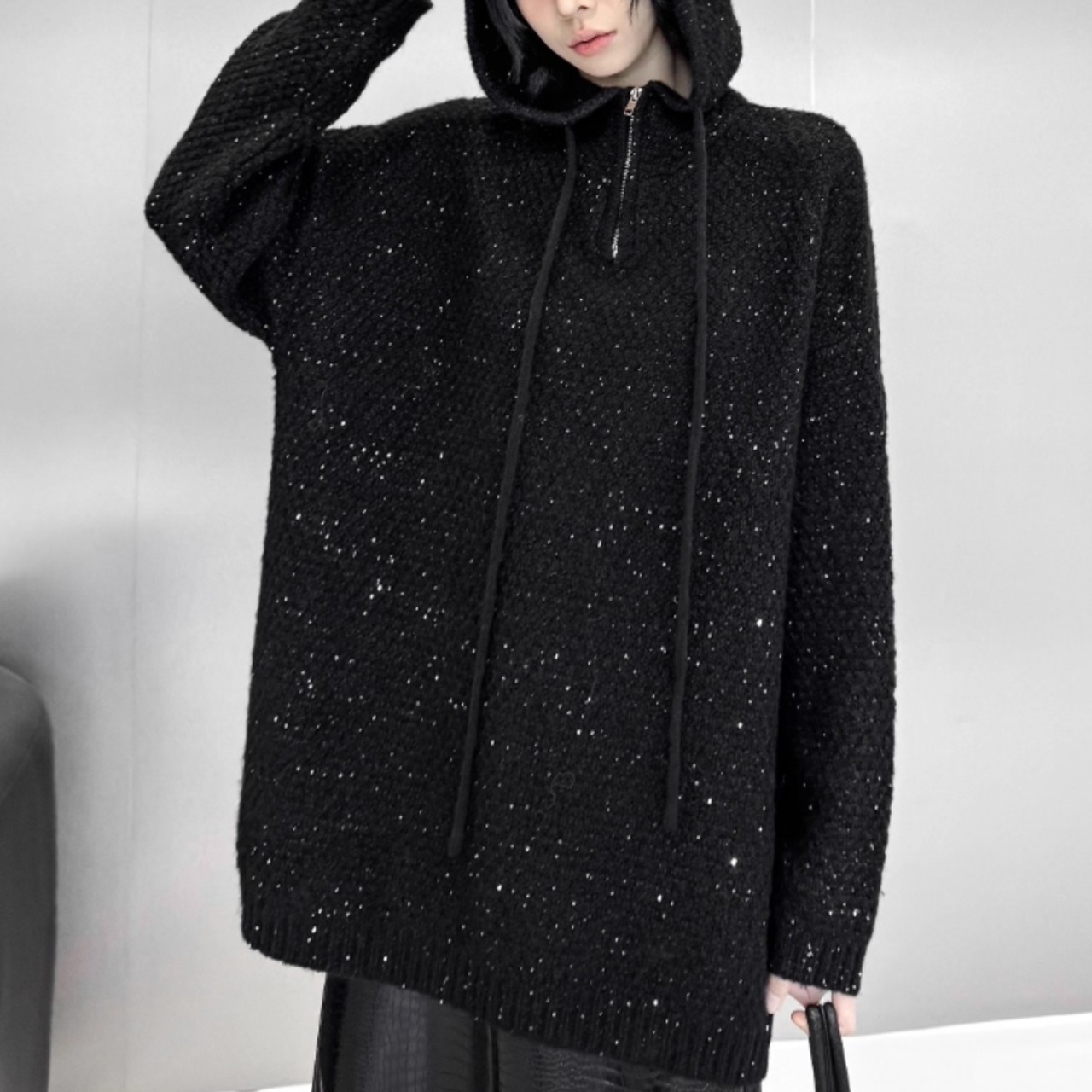 Slimming Hooded Knit Sweater (ME141)