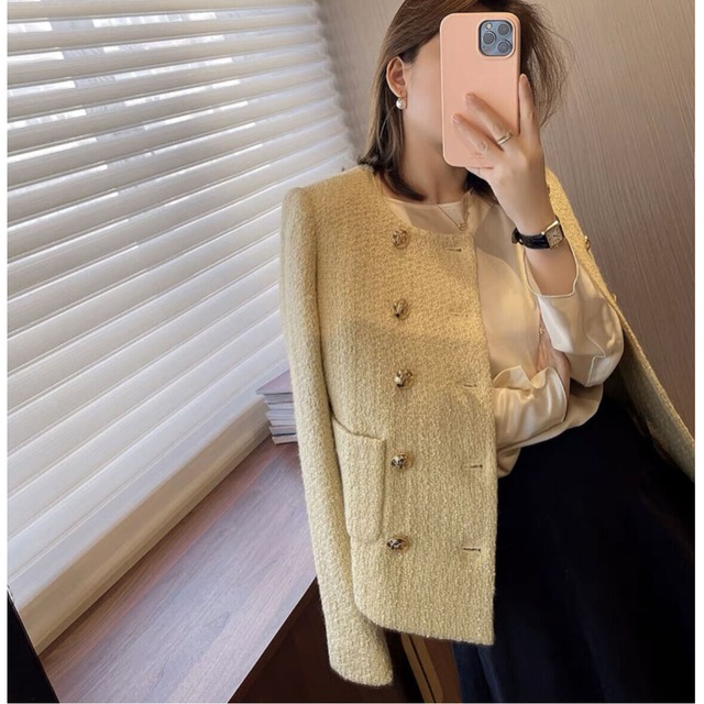ダブルボタンツイードジャケット