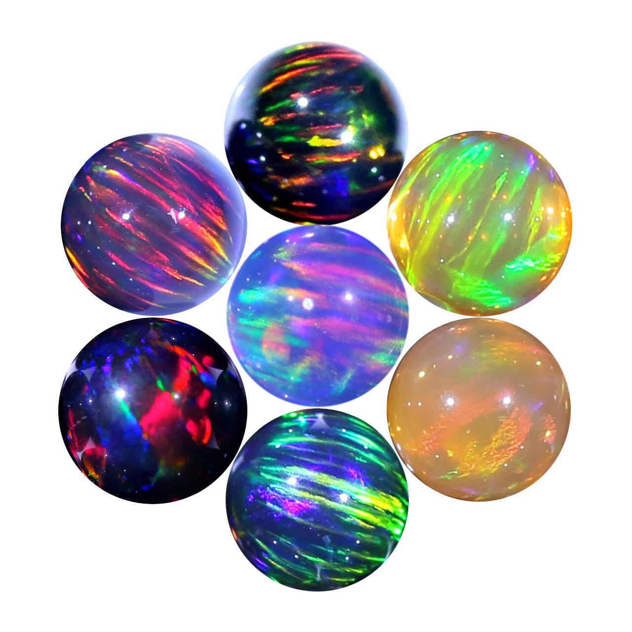 自由に組み合わせ！(黒,オレンジ系, #14) 3mm球体5個セット - 耐熱