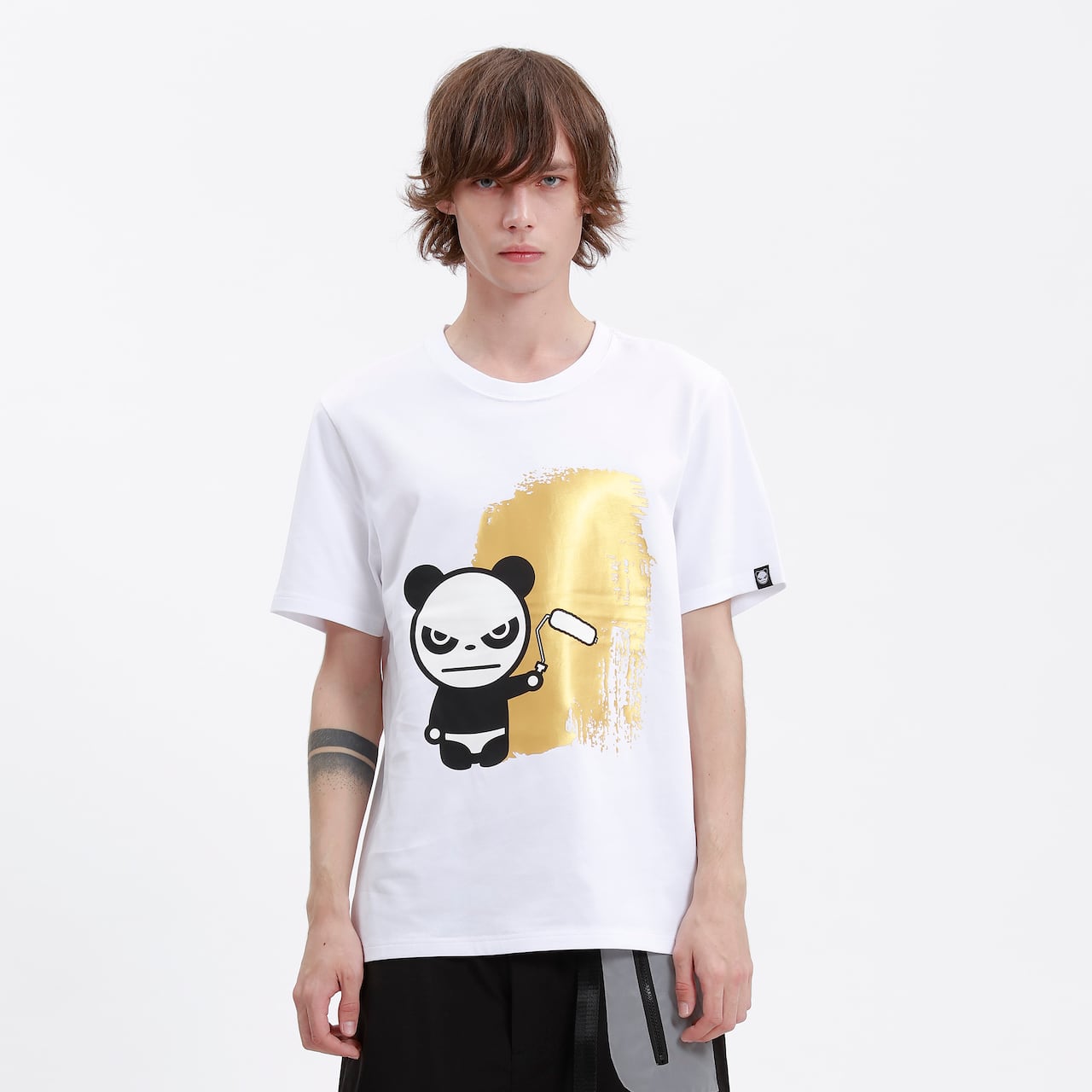 送料無料 【HIPANDA ハイパンダ】メンズ Tシャツ MEN'S GOLD PRINT