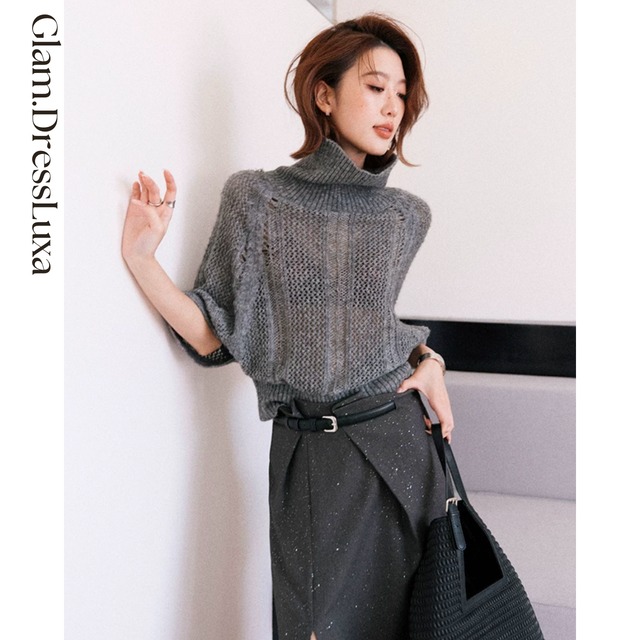 Sheer Cable タートルネックニット/3color_T1538