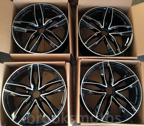 22インチ S LINE ブラック STYLE ホイールセット 2005-2014 アウディ Q7 22X9.5 オフセット48 5X130 -BRN-1278★