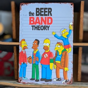 送料無料！ちょうどいいブリキ看板【 The Simpsons （ シンプソンズ ）】『 モーのバー常連客バンド(笑) 』 METAL SIGN / メタルサイン / ブリキ看板 / サインボード / ビンテージ加工 〚アメリカン雑貨 アメトイ〛