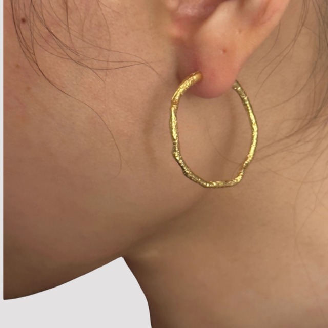 イレギュラーフープデザインピアス　  M00022