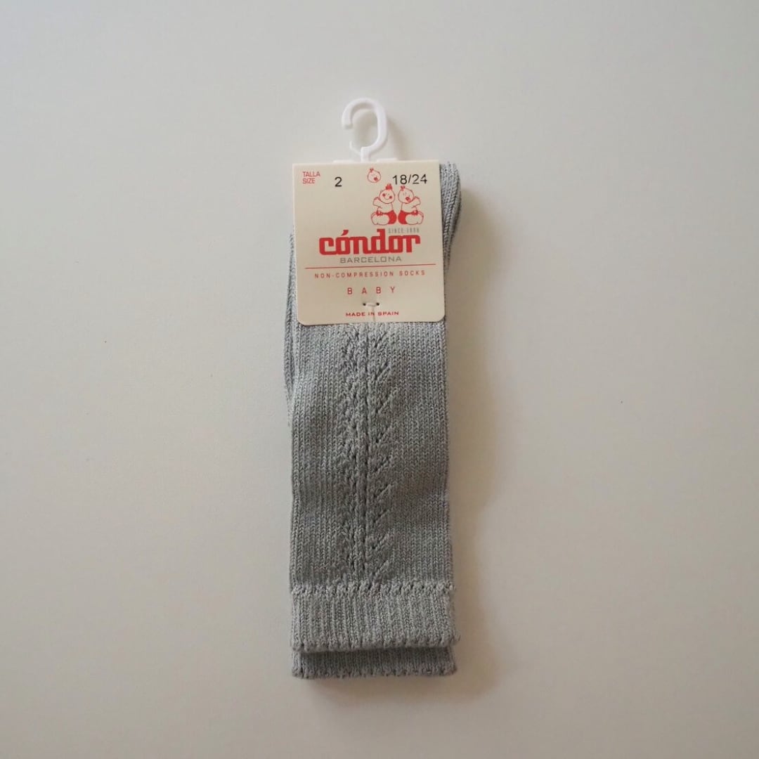 Condor / Warm cotton knee socks with side openwork / 756 / size4