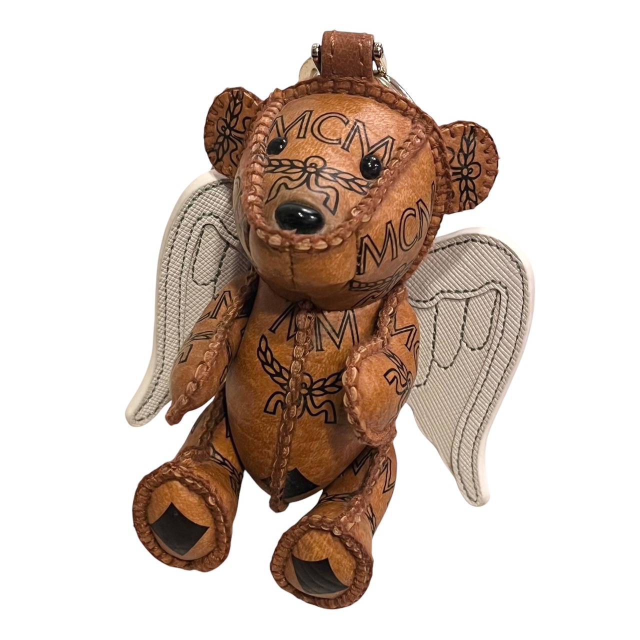 MCM leather angel bear keyholder